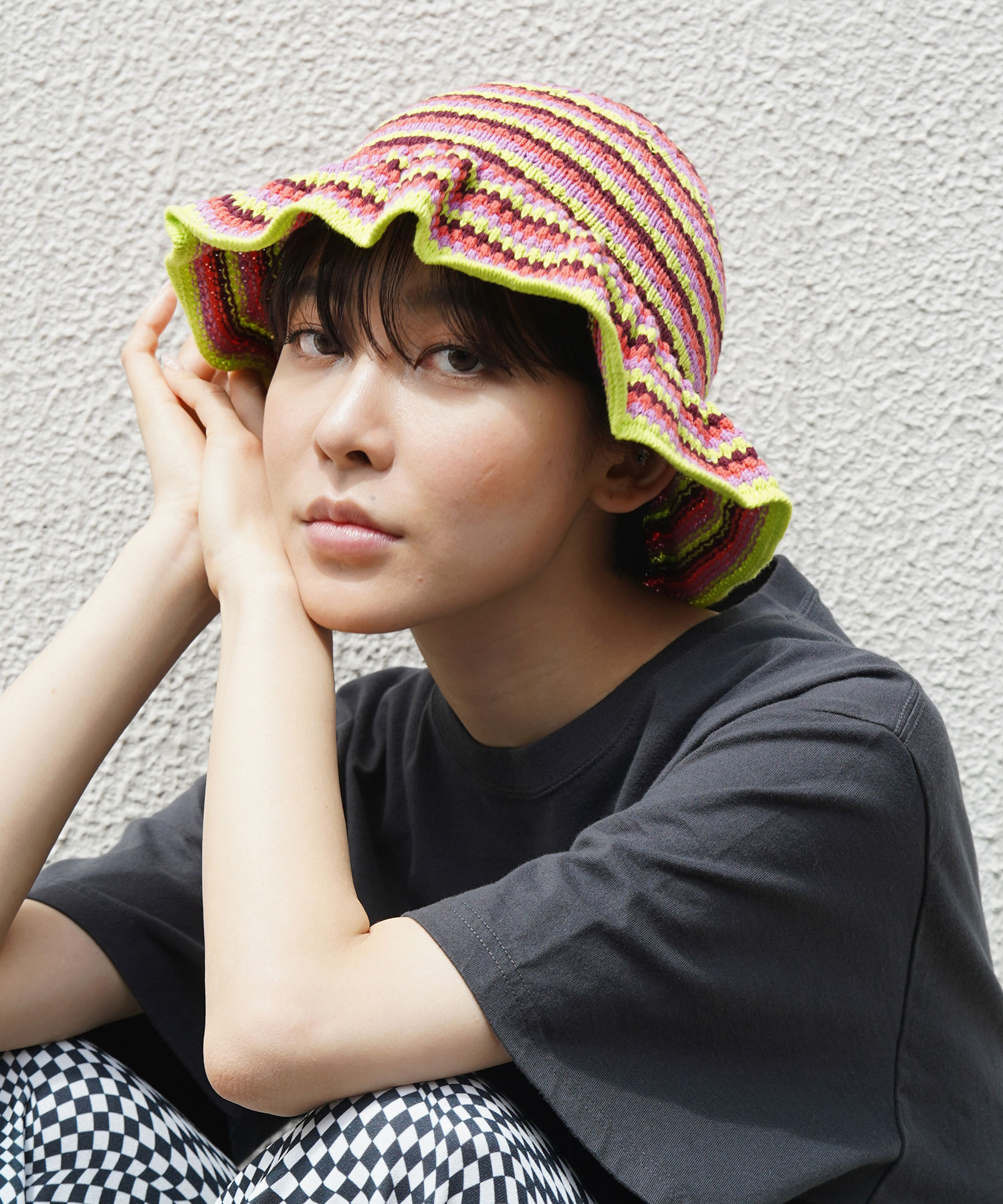 公式 X Girl エックスガール Knit Bucket Hat バケット ハット 帽子 つば広 サマーニット Rvcconst Com