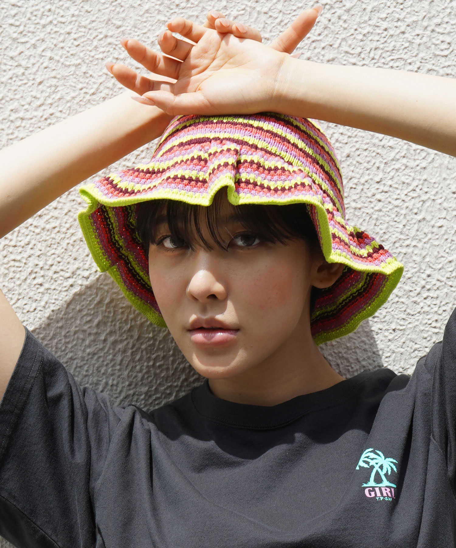 公式 X Girl エックスガール Knit Bucket Hat バケット ハット 帽子 つば広 サマーニット Rvcconst Com