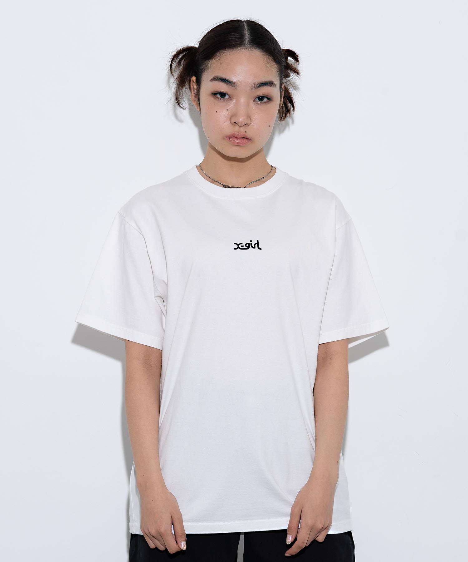 X Girl エックスガール Tee Tシャツ Logo ミルズロゴ ブランド カットソー S Mills