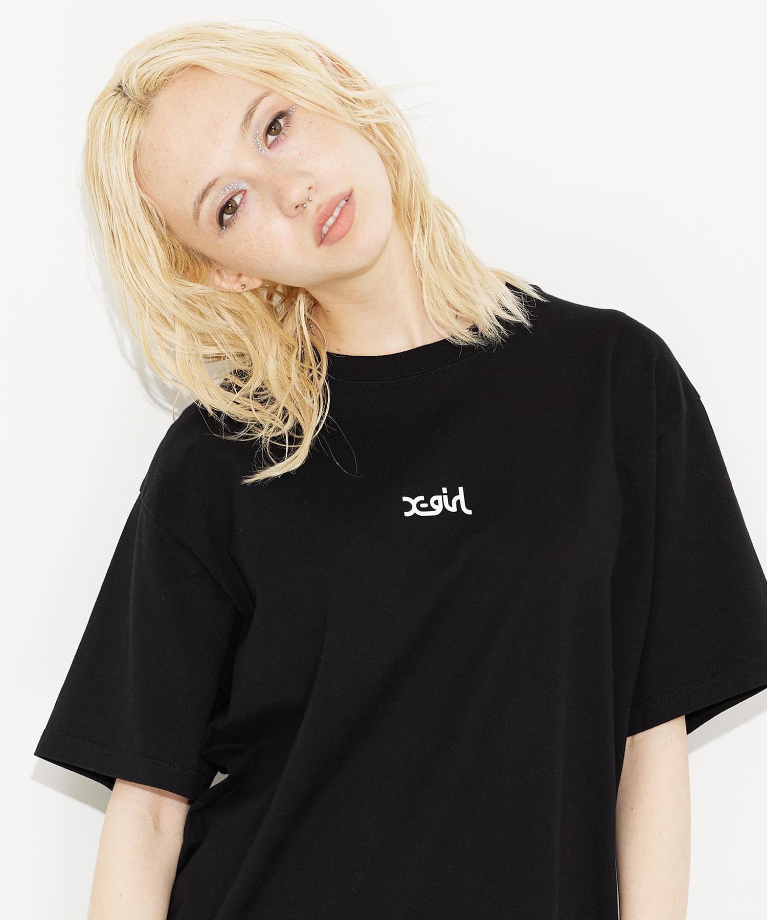 X Girl エックスガール Tee Tシャツ Logo ミルズロゴ ブランド カットソー S Mills