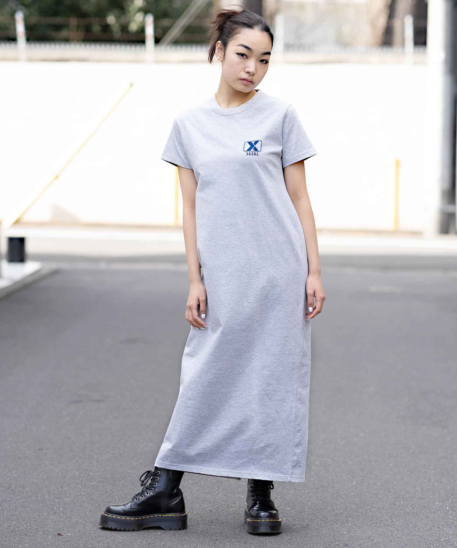 Xlarge X Girl公式shop ワンピース マキシ丈 ロングワンピース X Girl エックスガール College Logo S Maxi ドレス 贈り物 雑誌で紹介された Dress カットソー 人気 マキシワンピース ギフト レディース プレゼント 半袖 トップス