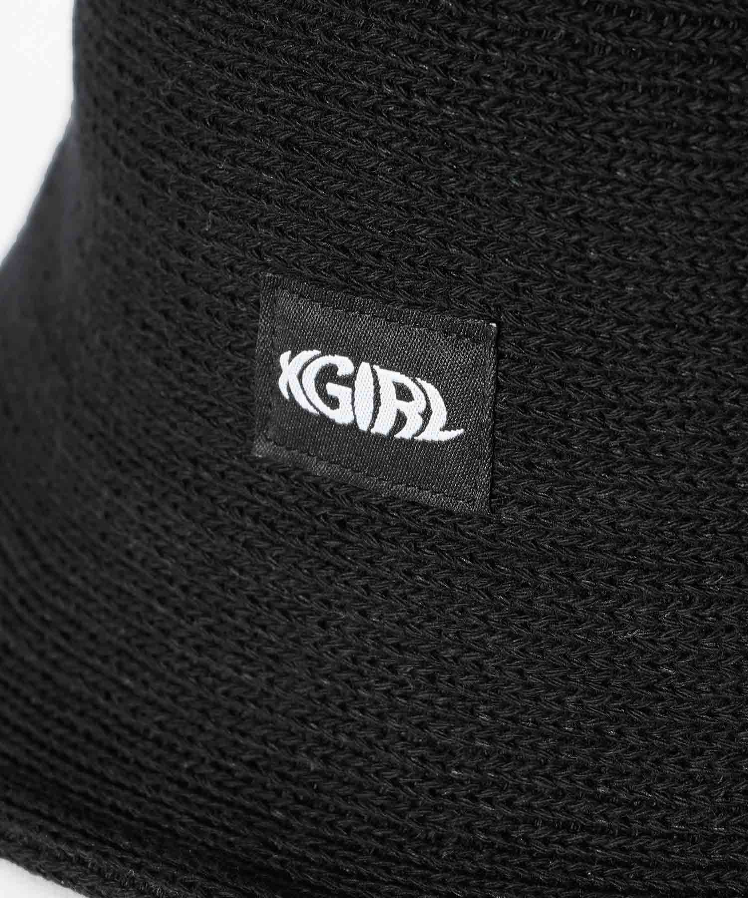 X Girl エックスガール 帽子 Hat Bucket ストロー Straw ブランドロゴ 麦わら バケットハット