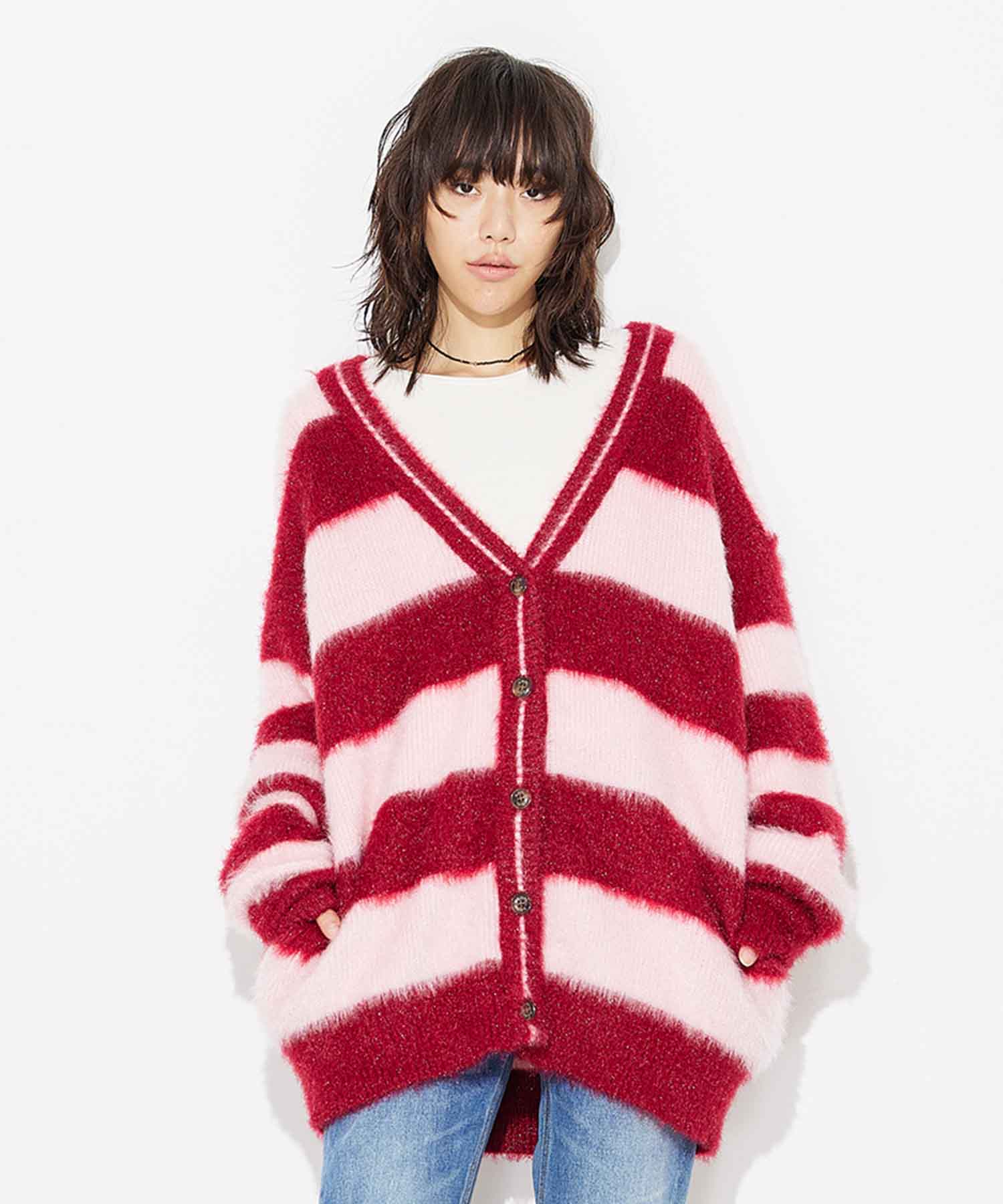 楽天市場】【公式】X-girl エックスガール WIDE STRIPE KNIT CARDIGAN