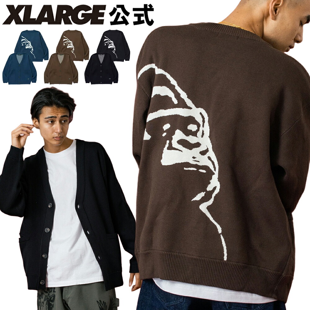 【公式】XLARGE エクストララージ OG KNIT CARDIGAN ニット ニットカーディガン 羽織 オージーロゴ ゴリラ｜XLARGE X-girl公式calif店
