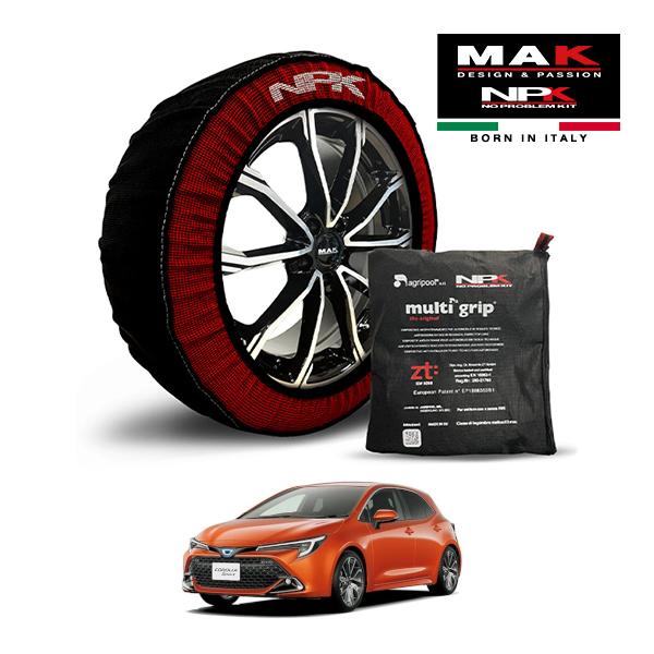 【MAK正規品】NPK スノーソックス MULTIGRIP THE ORIGINAL73000SS081 225/40R18 18インチ 布製 タイヤ チェーン 非金属 EU製 トヨタ カローラスポーツ G Z 6BA-MZEA12H フロント