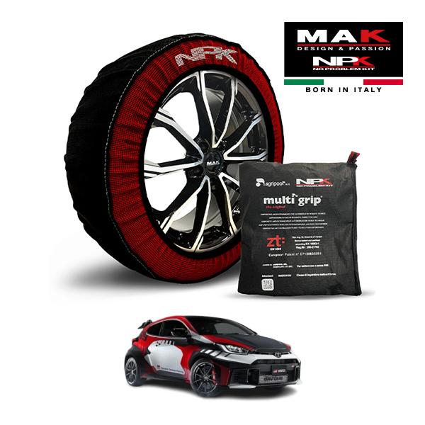 【MAK正規品】NPK スノーソックス MULTIGRIP THE ORIGINAL73000SS081 225/40R18 18インチ 布製 タイヤ チェーン 非金属 EU製 トヨタ GRヤリス RZ ハイパフォーマンス・カッレ ロバンペラエディション 4BA-GXPA16 4WD