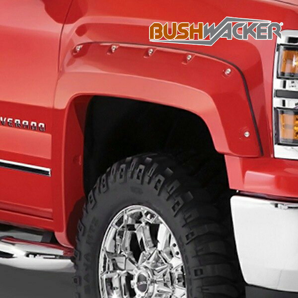 【BUSHWACKER 正規品】 14-16y シボレー シルバラード 1500/2500/3500 オーバーフェンダー/ポケットスタイル マットブラック フェンダーフレア 1台分セット 40957-02 ブッシュワーカー｜カリフォルニアカスタム店