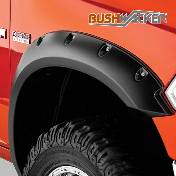 【BUSHWACKER 正規品】 09-16y ダッジ ラムピックアップ 1500 オーバーフェンダー/ポケットスタイル マットブラック フェンダーフレア 1台分セット 50915-02 ブッシュワーカー|カリフォルニアカスタム店