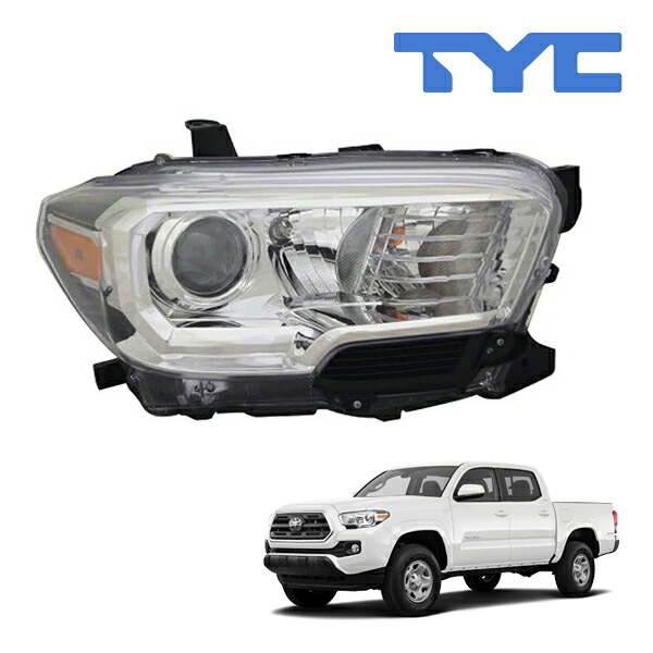 【TYC 正規品】19-21y トヨタ タコマ SR5 ハロゲンヘッドランプ ヘッドライト 純正タイプ 右側 RH 助手席側 バルブ付|カリフォルニアカスタム店