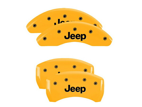 【MGP 正規品】 14-21y ジープ チェロキー KL 専用設計 ブレーキ キャリパーカバー イエロー Jeepロゴ アルミ製 42013SJEPYL 1台分 セット