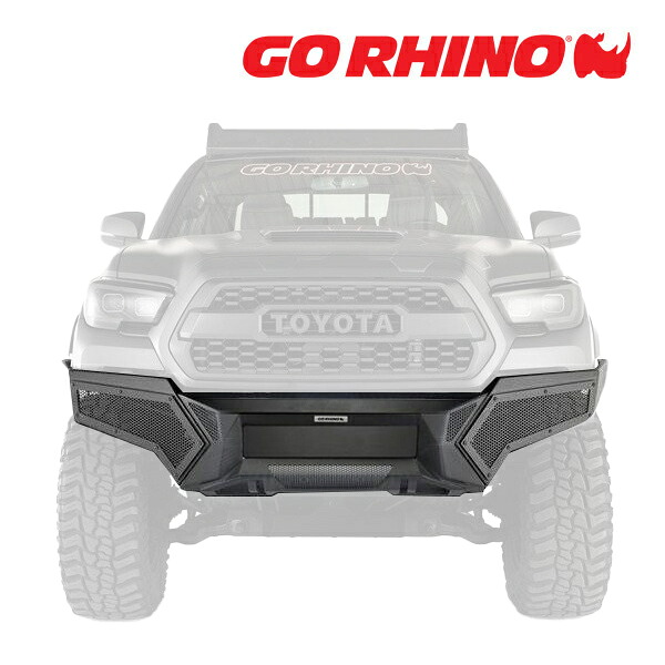GO RHINO Element エレメントフル幅 フルワイド フロントバンパー LEDライトバーマウント&カバー付 テクスチャーブラック 343891T 16-23y トヨタ タコマ TAOMA ゴーライノ