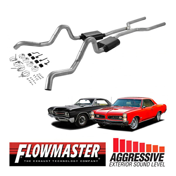 【FLOWMASTER 正規品】アメリカンサンダークロスメンバーバックエキゾーストシステム 64-67y GM A-Body V8 817202 フローマスター