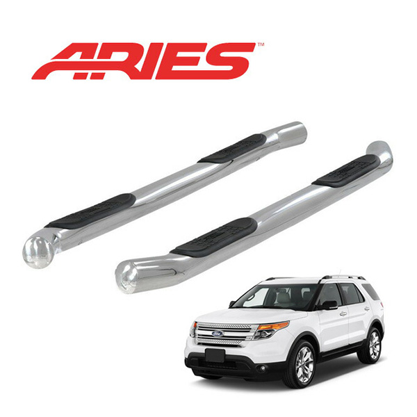 【ARIES 正規品】 ステンレス サイドステップ ラウンド サイドバー 3インチ チューブステップ クローム 11-19y フォード FORD エクスプローラー|カリフォルニアカスタム店