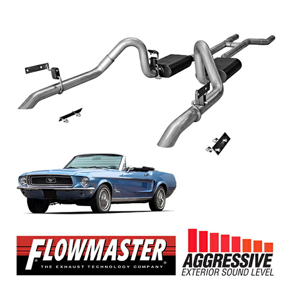 【お買い物マラソン★エントリーでP10倍！】【FLOWMASTER 正規品】アメリカンサンダークロスメンバーバックエキゾーストシステム 67-70y マスタング V8 17282 フローマスター