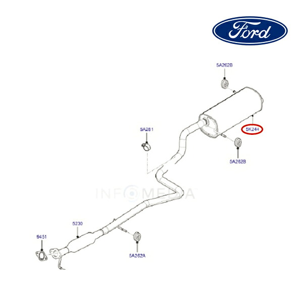 【お買い物マラソン★エントリーでP10倍！】【FORD/フォード純正品】 リアマフラー 13y- ECOSPORT CN1Z5A289E