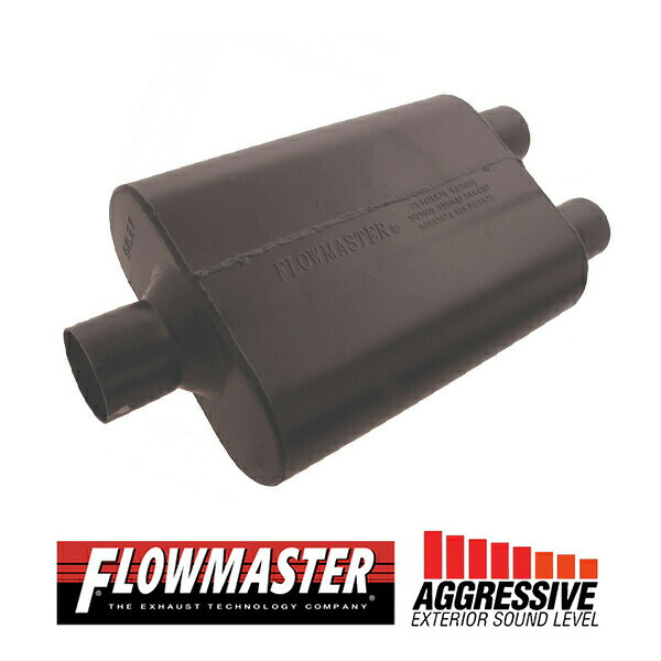 FLOW MASTER / フローマスター スーパー 44 マフラー #9425452 Center in 2.50"/Dual out 2.25" - Aggresive Sound｜カリフォルニアカスタム店 25,900円