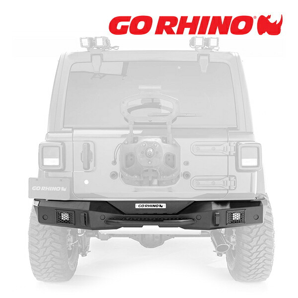 【お買い物マラソン★エントリーでP10倍！】GO RHINO Rockline ロックライン フル幅 フルワイド リアバンパー テクスチャーブラック 371200T ジープ JL ラングラー 2ドア/4ドア ゴーライノ
