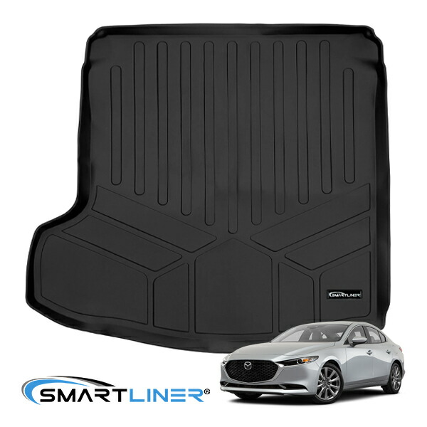 SMARTLINER 正規品 専用設計 オールウェザー リアカーゴプロテクター カーゴマット ラゲッジマット カーゴライナー トランクマット SMARTLINERロゴプレート付 マツダ MAZDA3 セダン/BP系 スマートライナー｜カリフォルニアカスタム店