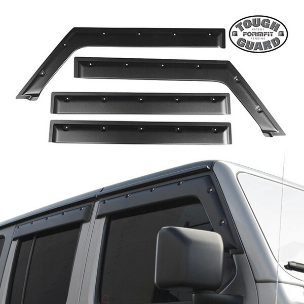 【お買い物マラソン★エントリーでP10倍！】【Tough Guard 正規品】タフガード FormFit ドアバイザー/4PC ジープ JL ラングラー JT グラディエーター ボルト留めポケットスタイル風