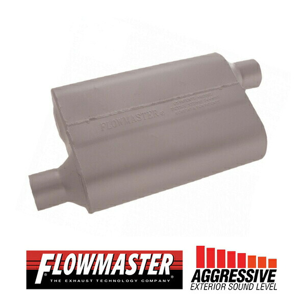 FLOW MASTER / フローマスター 40 マフラー #42443 Offset in 2.25"/Offset out 2.25" - Aggresive Sound カマロ/カプリス/インパラ/300/チャレンジャー/チャージャー/マグナム/ブロンコ/マスタング/C1500 サバーバン/K1500 サバーバン/ファイヤーバード|カリフォルニアカスタム店