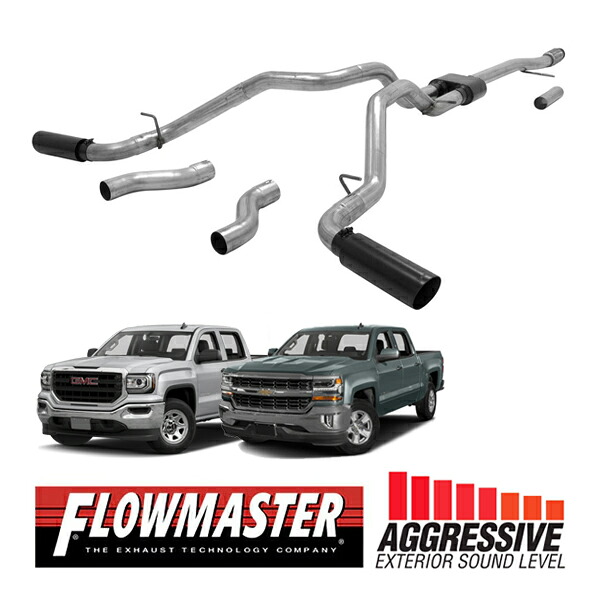 【FLOWMASTER 正規品】アウトローキャタバックエキゾーストシステム 14-19y シルバラード シエラ 1500 4.3L/5.3L 817689 フローマスター