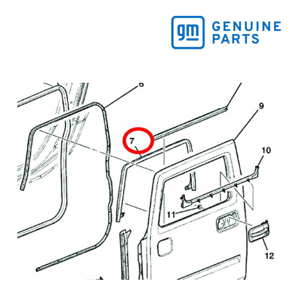 GM純正 フロント ドアガラス ランチャンネル 右側 助手席側 RH 15785353 03-09y ハマー H2
