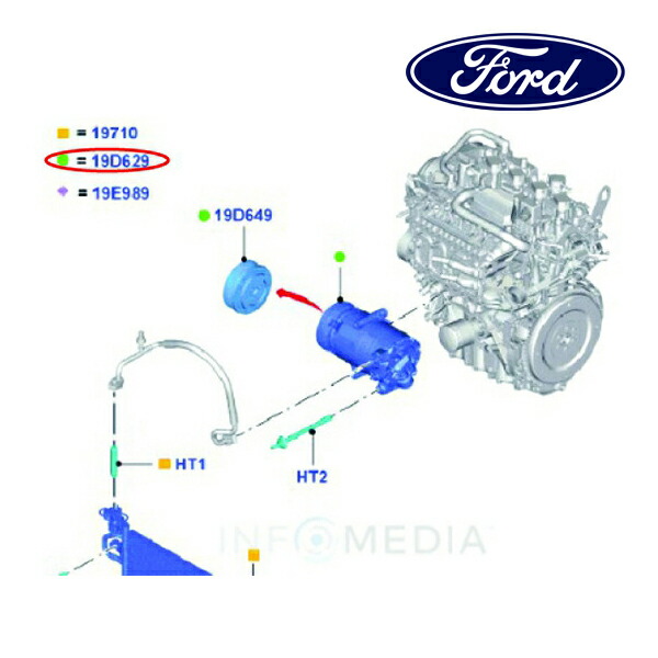 【お買い物マラソン★エントリーでP10倍！】フォード純正 A/Cコンプレッサー F1F119D629C2B 15y- フォーカス