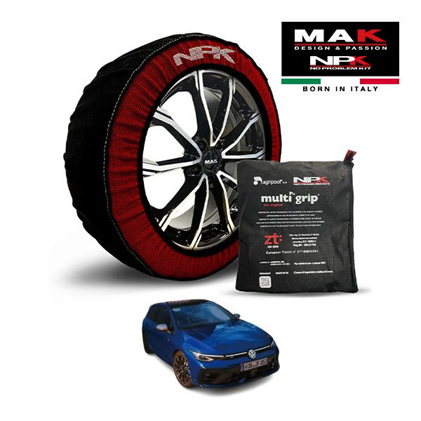 【MAK正規品】NPK スノーソックス MULTIGRIP THE ORIGINAL73000SS081 235/35R19 19インチ 布製 タイヤ チェーン 非金属 EU製 VW ゴルフR アドバンス 7BA-CDDNFF 4WD