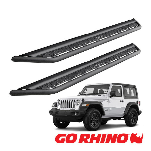 【お買い物マラソン★エントリーでP10倍！】【GO RHINO 正規品】ドミネイター エクストリーム Dominator Xtreme D6シリーズ サイドステップ ロックスライダー テクスチャーブラック D64927T ジープ JL ラングラー 2ドア ゴーライノ