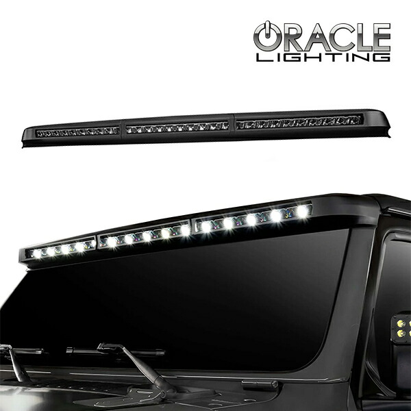 【ORACLE LIGHTING 正規品】一体型 フロントガラスルーフ LEDライトバー システム ルーフライトバー 白 ホワイト アンバー オレンジ 高出力照明 LED30個&times;8W ポリカーボネート製 ジープ JL ラングラー | グラディエーター ハードトップ車のみ装着可｜カリフォルニアカスタム店
