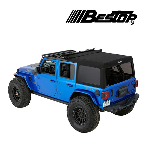 【お買い物マラソン★エントリーでP10倍！】【BESTOP 正規品】ジープ JL ラングラー 4ドア SUPERTOP SQUAREBACK ソフトトップ ブラックツイル 54726-17 サンライダー オープン 幌 ホロ