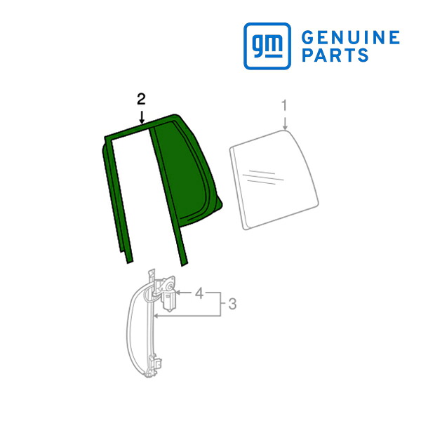 【GM/ジーエム純正品】 リアドア ステーショナリーガラス 右側 05-09y トレイルブレイザー 25949488