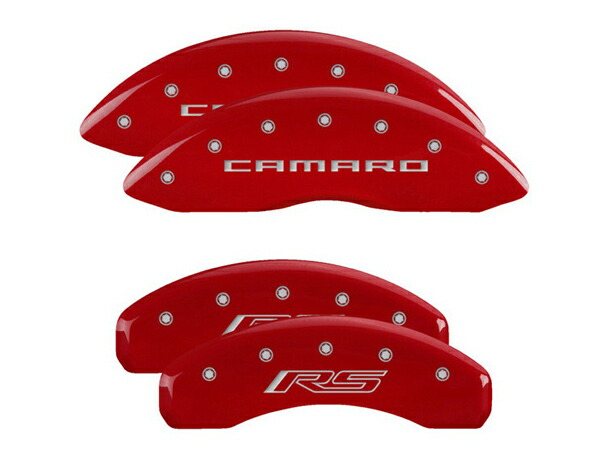 【MGP 正規品】 10-15y シボレー カマロ 専用設計 ブレーキ キャリパーカバー レッド カマロ RSロゴ (5 6世代) アルミ製 14033SCR5RD
