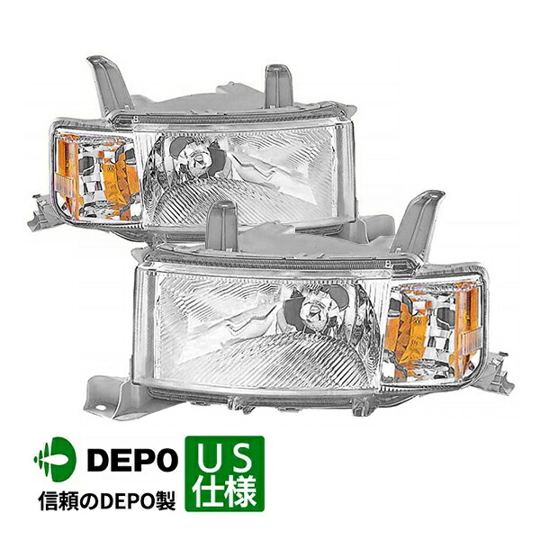 【お買い物マラソン★エントリーでP10倍！】【DEPO 正規品】ヘッドランプ ヘッドライト 純正タイプ 左右セット US仕様 バルブ無 04-06y トヨタ bB | サイオン XB 30系