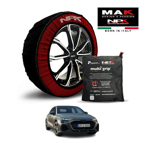 【MAK正規品】NPK スノーソックス MULTIGRIP THE ORIGINAL73000SS081 225/40R18 18インチ 布製 タイヤ チェーン 非金属 EU製 アウディ S3 スポーツバック 3BA-GYDNFF 4WD