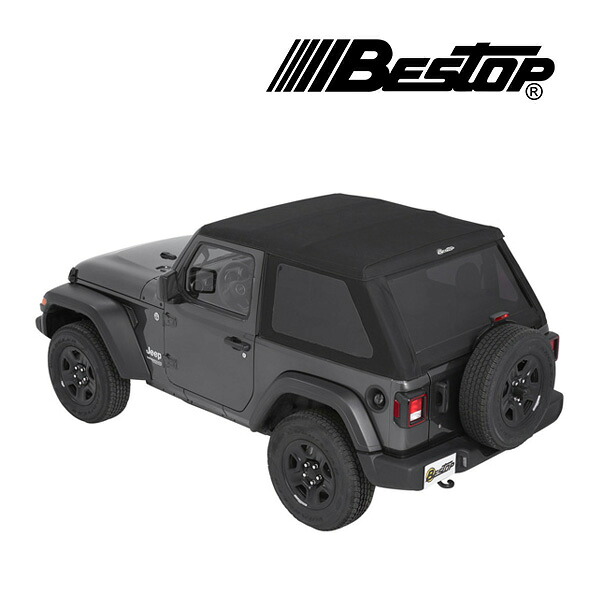 【BESTOP 正規品】ジープ JEEP JLラングラー 2ドア Trektop Slantback ソフトトップ 幌 折り畳み式 ブラックツイル ポリコットン 5686217 べストップ｜カリフォルニアカスタム店
