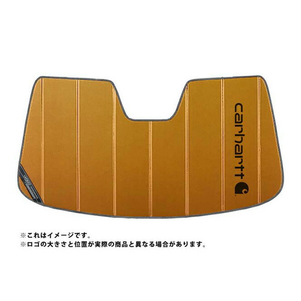 【CoverCraft 正規品】 専用設計 サンシェード ブロンズ 吸盤不要 折りたたみ式 VW フォルクスワーゲン トゥアレグ 7PC系 アシストシステム無 Carhartt カーハートコラボ仕様 カバークラフト ［真夏もへたらない3層構造で断熱効果抜群］