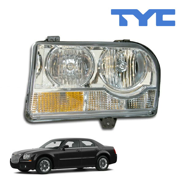 【お買い物マラソン★エントリーでP10倍！】【TYC 正規品】05-07y クライスラー 300 ヘッドランプ ヘッドライト 純正タイプ 左側 LH 運転席側 バルブ付