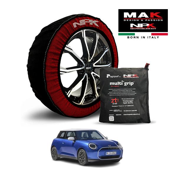 【MAK正規品】NPK スノーソックス MULTIGRIP THE ORIGINAL73000SS081 195/60R16 16インチ 布製 タイヤ チェーン 非金属 EU製 MINI ミニクーパー E クラシック・トリム J01 ZAA-12GC32 フロント
