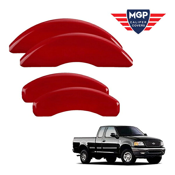 【MGP 正規品】 97-04y フォード F-150 専用設計 ブレーキ キャリパーカバー レッド ロゴなし アルミ製 10022SCLCRD 1台分 セット｜カリフォルニアカスタム店