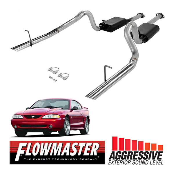 【お買い物マラソン★エントリーでP10倍！】【FLOWMASTER 正規品】アメリカンサンダーキャタバックエキゾーストシステム 94-97y マスタング コブラ GT 4.6L/5.0L 17212 フローマスター