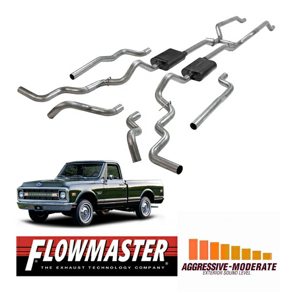 【FLOWMASTER 正規品】アメリカンサンダークロスメンバーバックエキゾーストシステム 67-72y K10 K15/K1500 K20 K25/K2500 4WD V8 817940