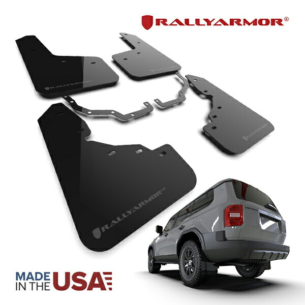 【Rally Armor 正規品】マッドフラップ 泥除け マッドガード ブラック MF138-UR-BLK-DGRY フロント リア 1台分 4枚セット Rally Armor グレーロゴ入 ポリウレタン製 トヨタ ランドクルーザー 250 ランクル 250系 ラリーアーマー 40,170円
