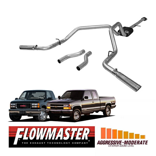 【FLOWMASTER 正規品】アメリカンサンダーキャタバックエキゾーストシステム 93-95y シルバラード シエラ K1500 5.0L/5.7L 817473｜カリフォルニアカスタム店