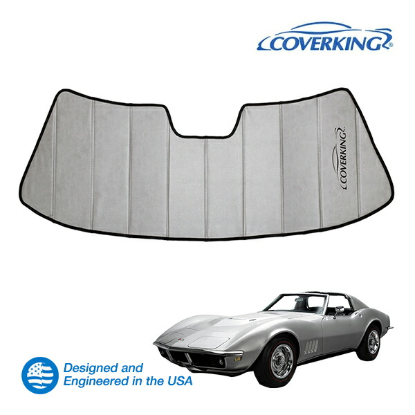 CoverKing 正規品 専用設計 サンシェード シルバー 吸盤不要 折りたたみ式 3層構造 ケース付 68-82y シボレー コルベット C3 カバーキング