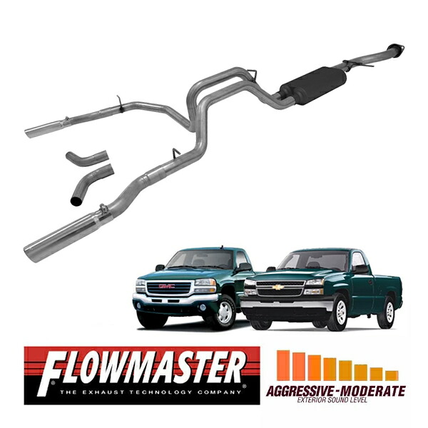 【FLOWMASTER 正規品】アメリカンサンダーキャタバックエキゾーストシステム 99-07y シルバラード シエラ 1500 4.3L/4.8L/5.3L 817435|カリフォルニアカスタム店
