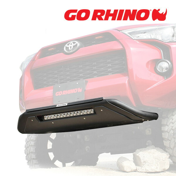 【お買い物マラソン★エントリーでP10倍！】GO RHINO RC4 LR スキッドプレート フロントバンパーガード 20インチ LEDライトバー&ブラケット セット テクスチャーブラック5653620LT 14-21y トヨタ タンドラ クルーマックス ゴーライノ