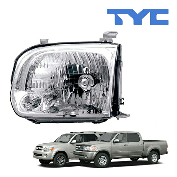 【お買い物マラソン★エントリーでP10倍！】【TYC 正規品】トヨタ 05-06y タンドラ ダブルキャブ 05-07y セコイア ハロゲンヘッドランプ ヘッドライト 純正タイプ 左側 LH 運転席側 バルブ付