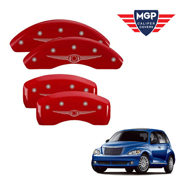【MGP 正規品】 01-10y クライスラー PTクルーザー 専用設計 ブレーキ キャリパーカバー レッド クライスラーウイングスタイル1ロゴ 32001SCW1RD