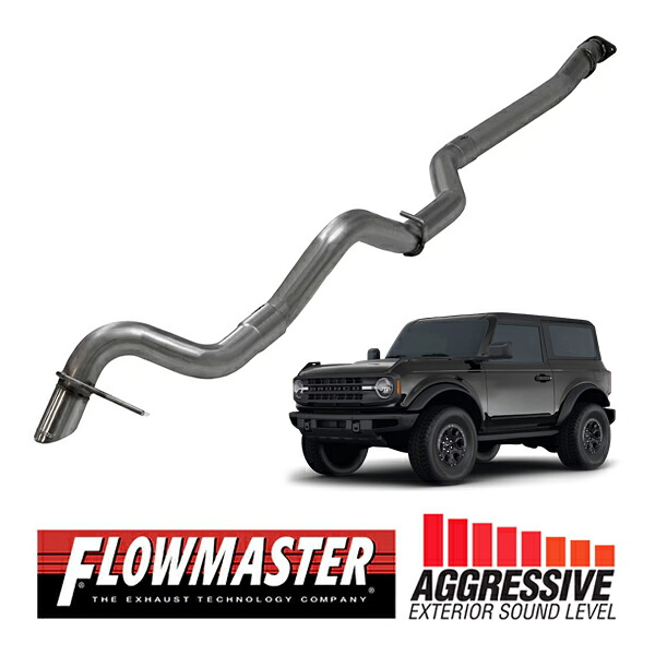 【FLOWMASTER 正規品】アウトローキャタバックエキゾーストシステム 21-23y ブロンコ 2.3L/2.7L 2ドア用 818145 フローマスター